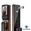 ArdanShield IdentityGuard Smart Lock Showing the top of front and rear views of the smart lock in close up with main features including camera, keypad and fingerprint sensor