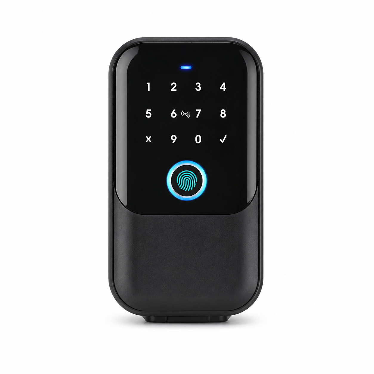 ArdanShield KeyGuard Pro in Black smart key safe lock box with fingerprint sensor and numeric keypad on a white background