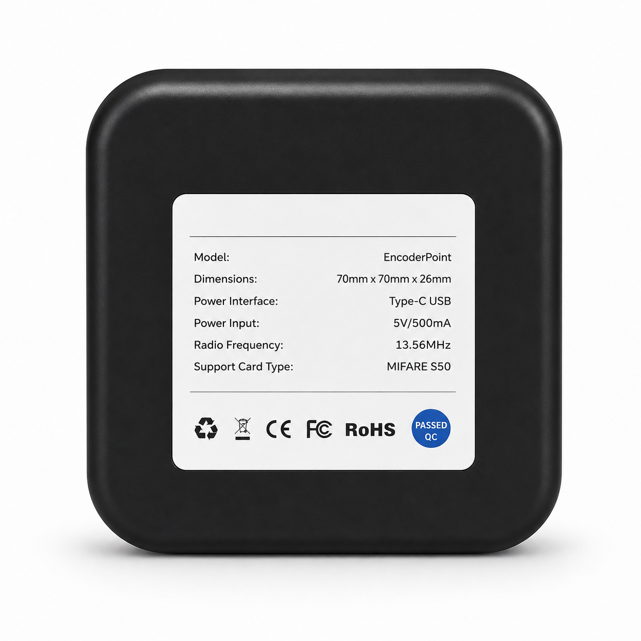 ArdanShield EncoderPoint RFID card encoder front view for TTLock and TTHotel smart lock systems