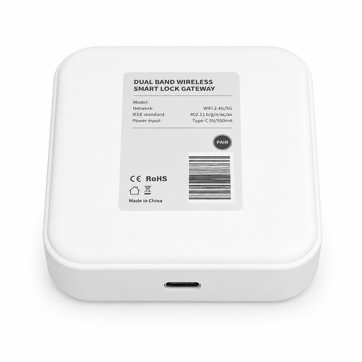 ConnectHub Smart WiFi Gateway 5G Rear with detailed sticker and usbc connection shown 