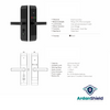 ArdanShield EleganceAccess Hotel RFID Lock in Black Colour showing front view including the do not enter in red and Clean room in green functions. with infographic text including RF Key Card Hotel Lock, Philips CPU Micro Computer, 225 Access Records Capacity and Mifare 1 S50 Card, Material Aluminium Alloy, Standard 5 Latch Lock, Low Voltage Alarm. Includes a drawing diagram of the lock including measurements 68x330mm