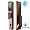 Front and Rear view of the IdentityGuard Smart Lock showing the facial recognition element