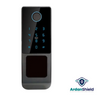 SecureWave Front Facing Image of Smart Lock in Colour variation Grey and Black showing Digital Keypad and Biometric Fingerprint Sensor. ArdanShield Brand Logo also present on the image