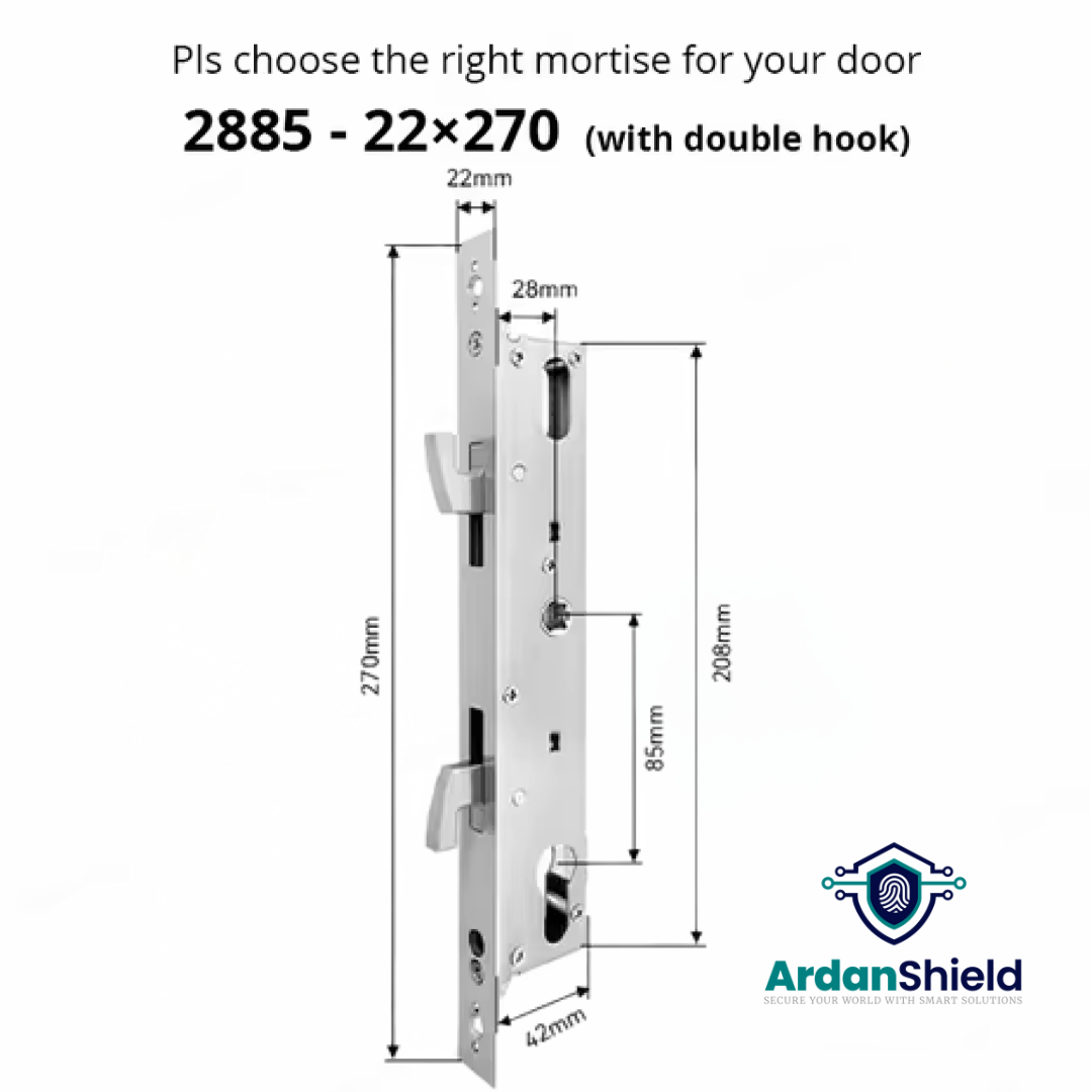 SwiftLock Mortice Dimensions 2885-22x270-sliding