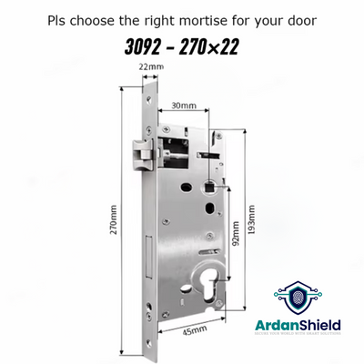 SwiftLock Mortice 3092, Dimensions 22x270mm