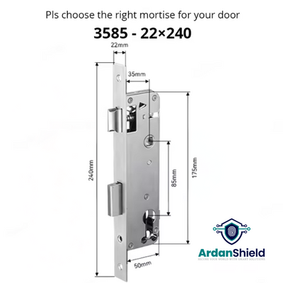 SwiftLock Mortice 3585 Dimensions 22x240mm