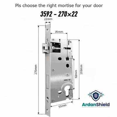 SwiftLock Mortice 3592, Dimensions 22x270mm