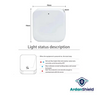 Image shows gateway smart lock dimensions 70mm x 70mm x 26mm and shows imagery for light status