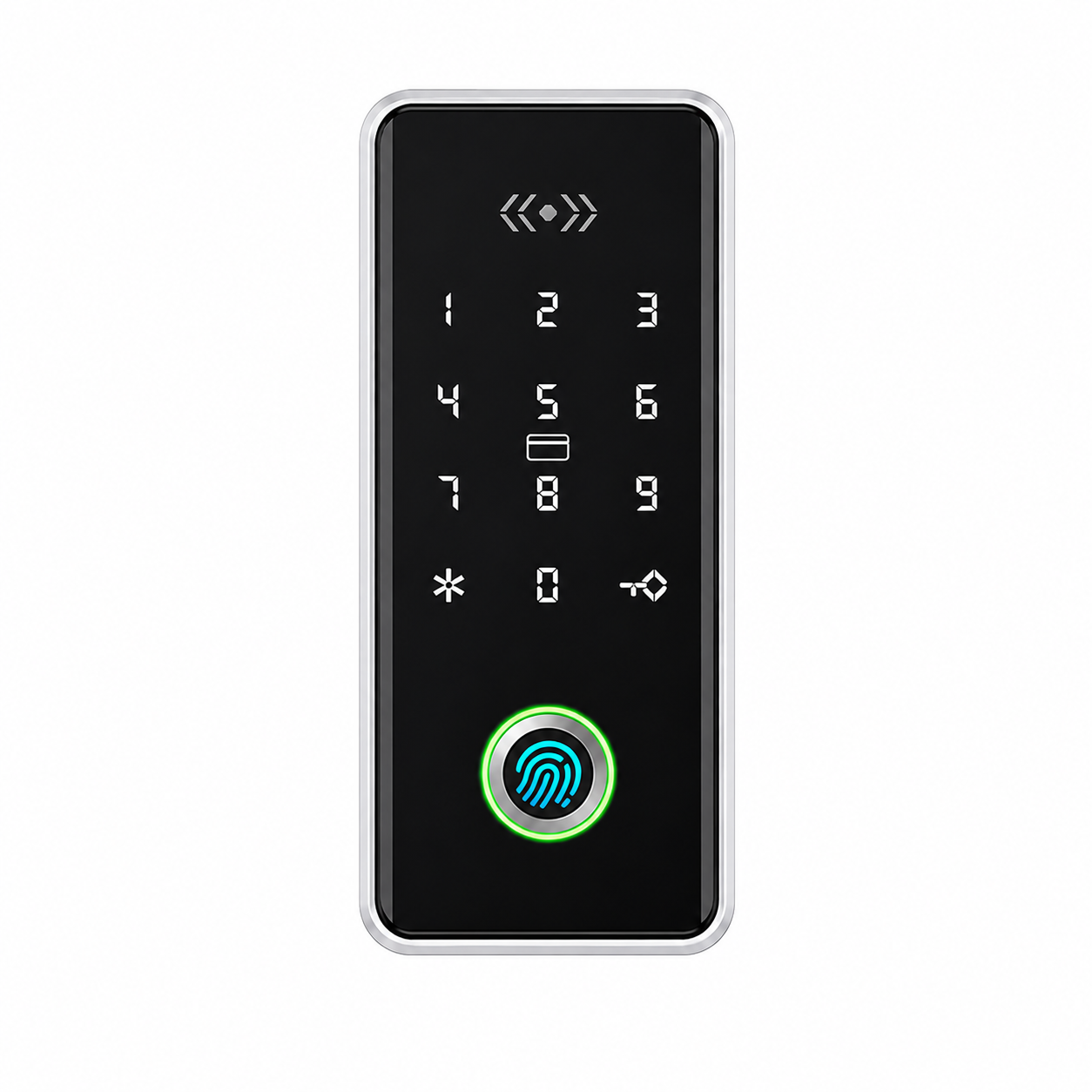 ArdanShield AccessCore Black / Fingerprint smart cabinet lock, product-only view on white.
