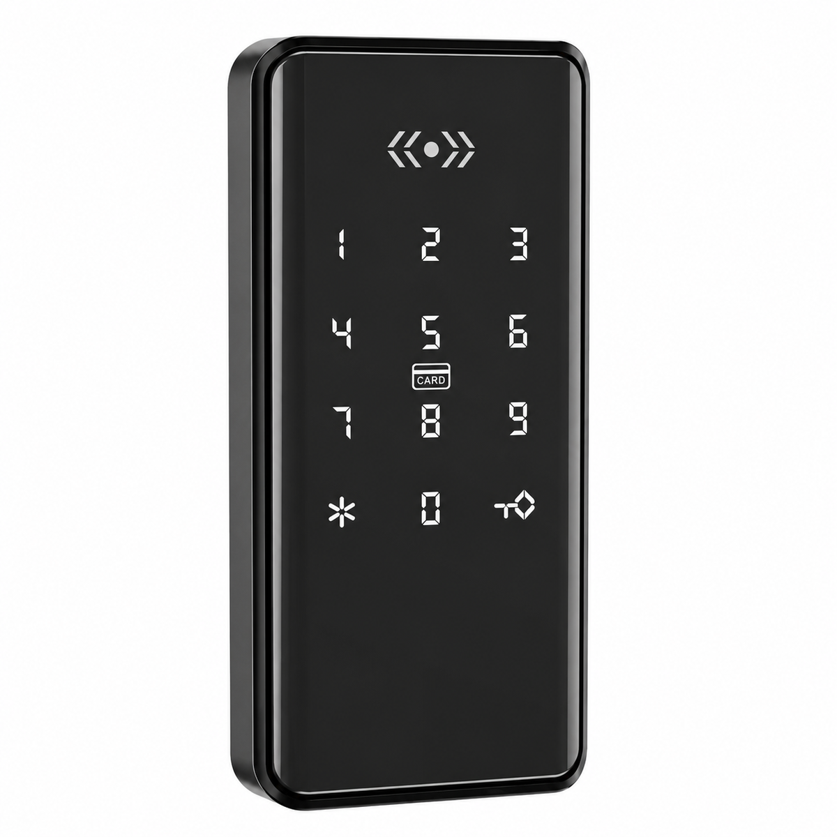 ArdanShield AccessCore Black / RFID & Passcode smart cabinet lock, product-only view on white.