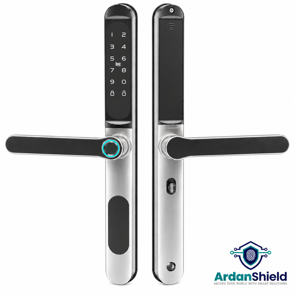 ApexLock silver right-handle exterior and interior set on white