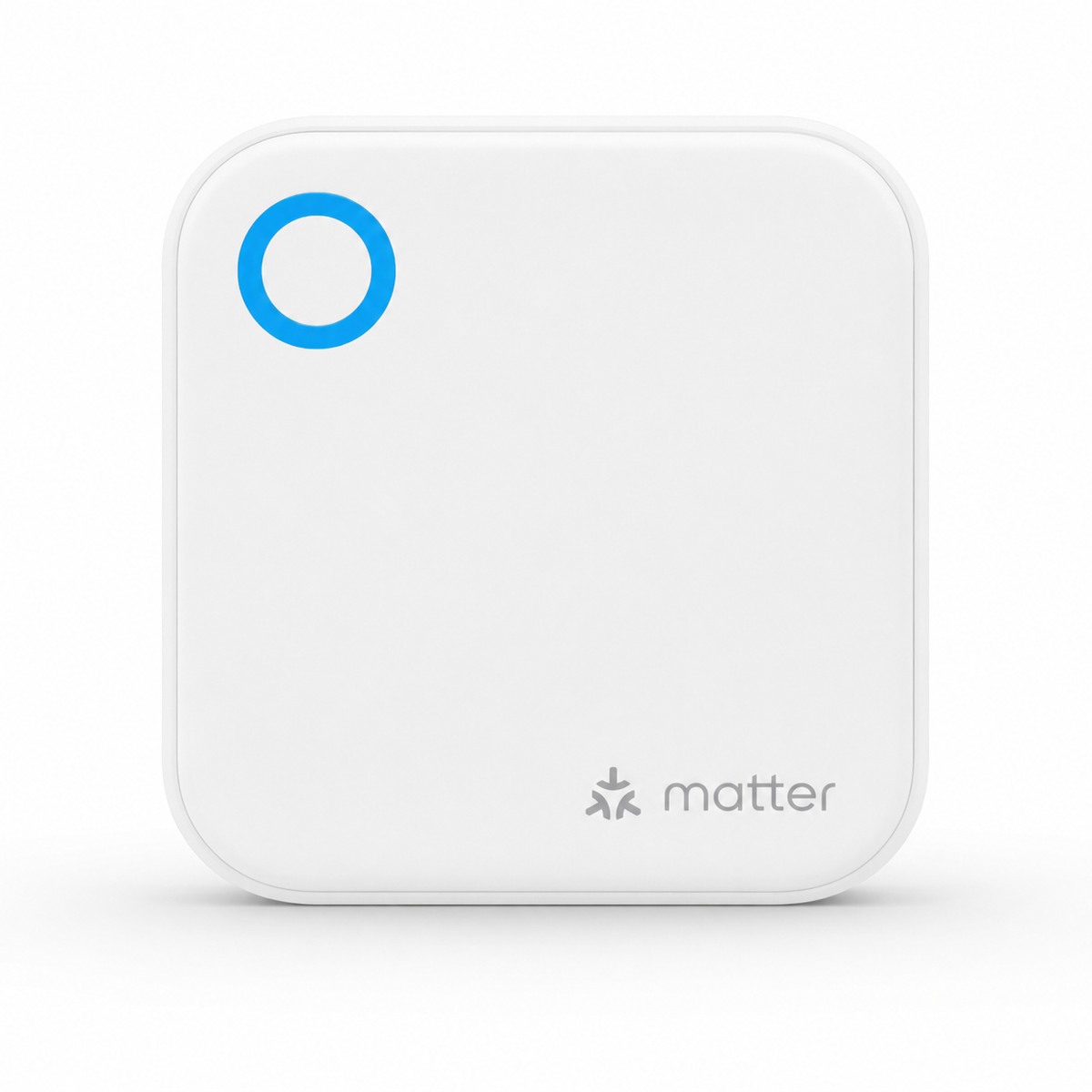 ArdanShield ConnectHub Matter smart gateway in white, front view with blue indicator ring.